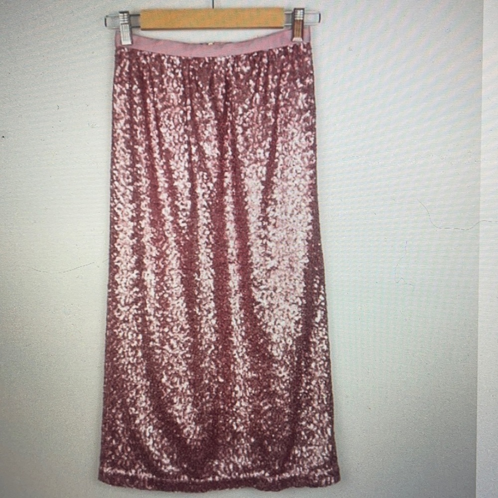 Topshop | Sequin Straight Midi Skirt with Zipper